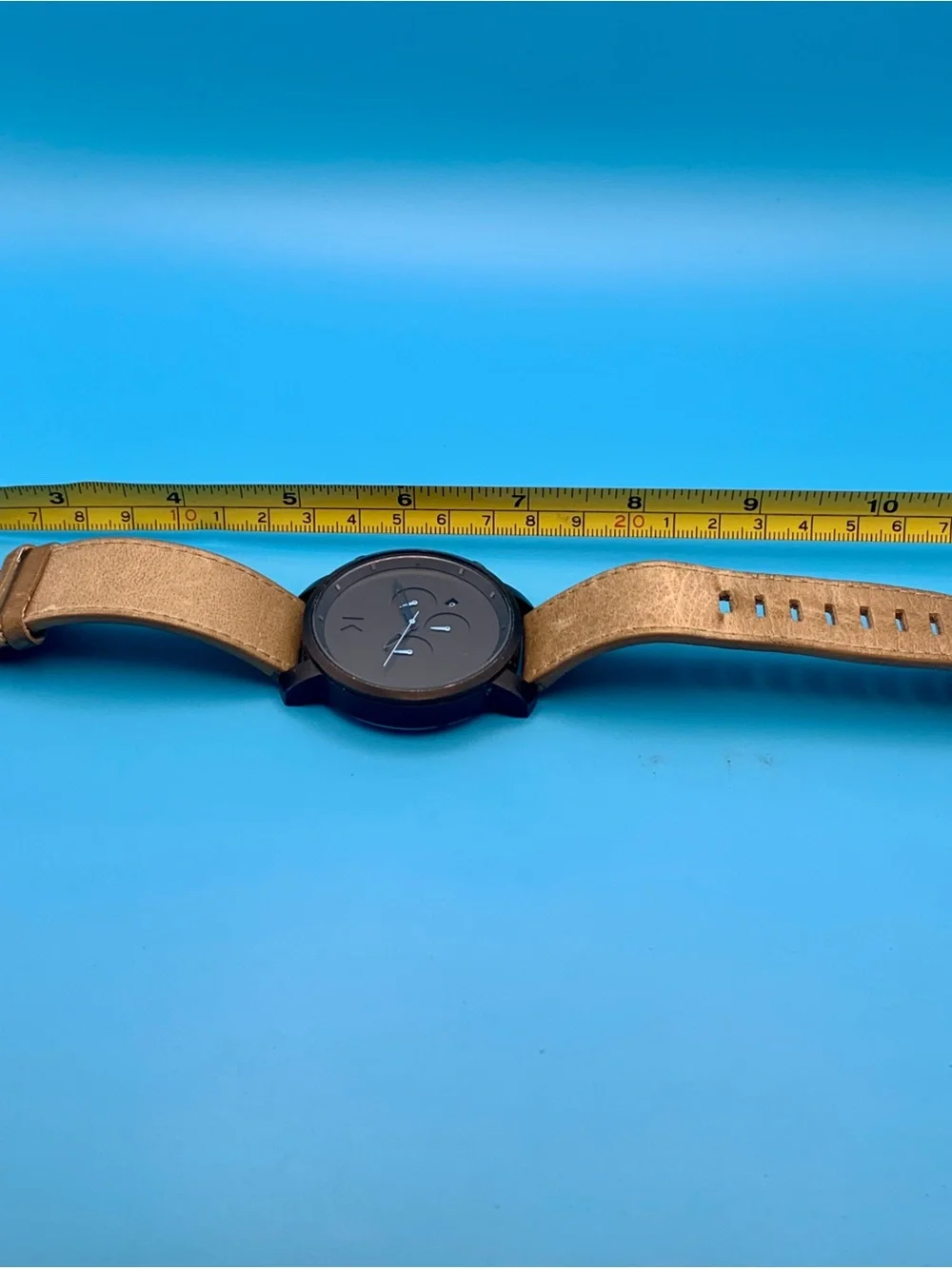 MVMT C22 Men’s Quartz Wristwatch Chrono St Steel Leather Strap Works New Batt